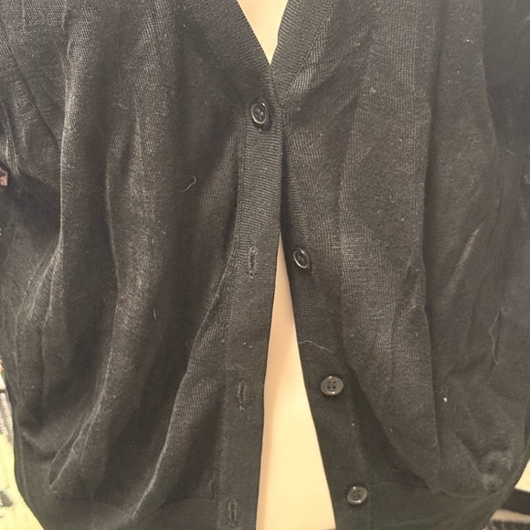 Black Button-Up Cardigan - Picture 2 of 4
